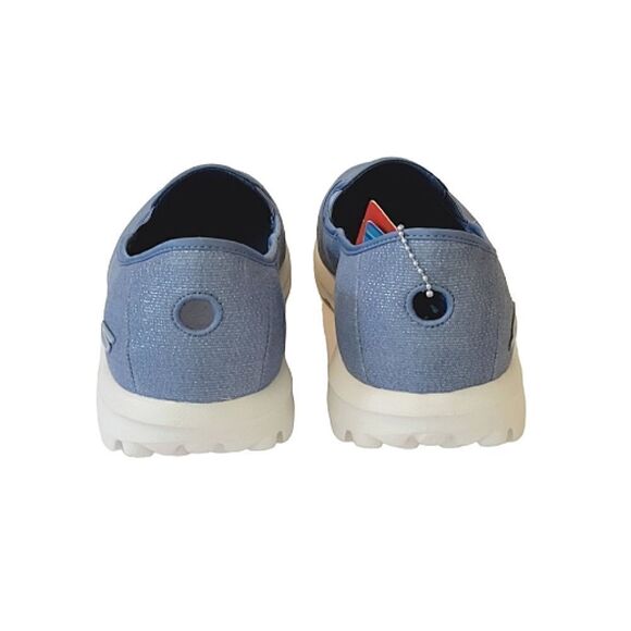 Sketchers GOwalk Adorn Blue Glitter Canvas Slip-on Shoe Size 11 Extra Wide - Picture 5 of 9